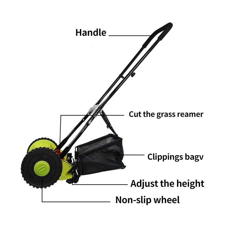 Hs Cordless Eco 12'' 16'' Self Propelled Professional Reel Rotary Manual Hand Push Grass Lawn