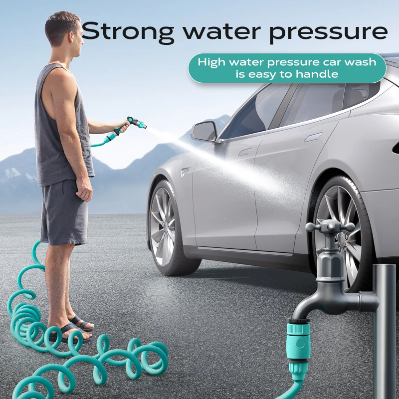 Spring Irrigation Watering  10m 15m 20m Garden EVA PVC Plastic Coiled 3/8 Inch Diameter Spiral Hose for Home