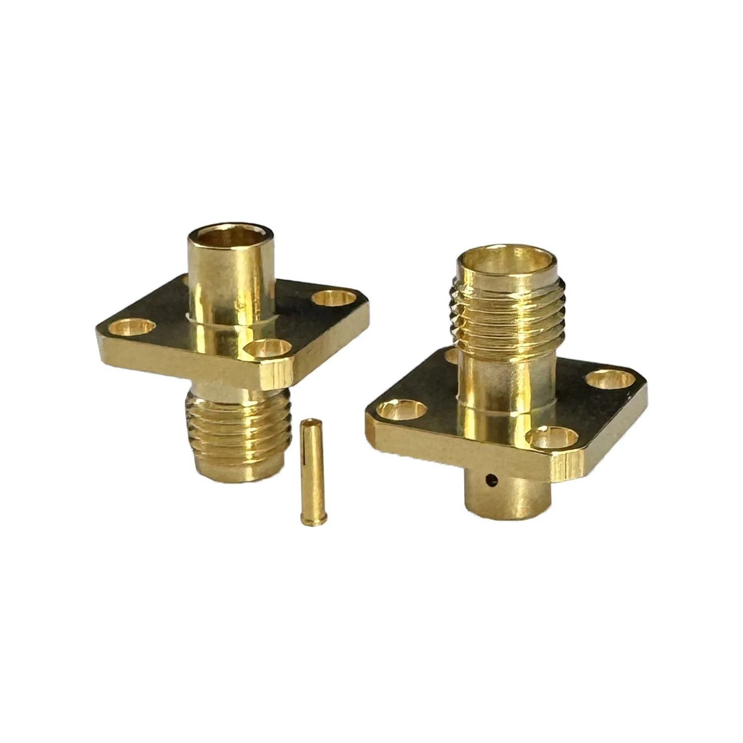 Hot Sale SMA-KFB3 Coaxial Connector RF All Brass Gold Plated SMA Female Flange Connector for RG402 Cable