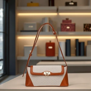 A-28 New Retro Shoulder Crossbody Bag Zip Closure PU Casual French Niche Underarm Women Bag