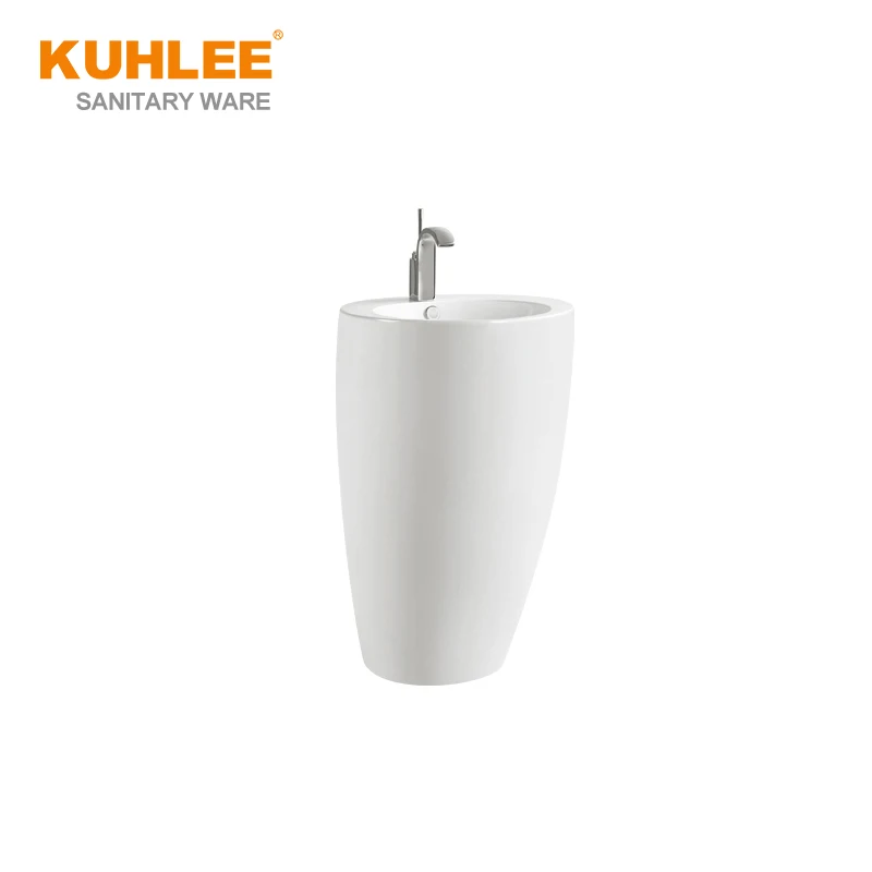 Modern design Sanitary Ware Bathroom Ceramic Wash Hand Pedestal Basin Bathroom Basin Freestanding Sink