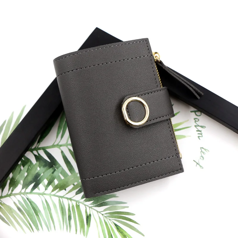 New Minimalist Small Short Cheap Mini Cute Slim Leather Wallets for Woman  Ladies Girls Stylish Purses