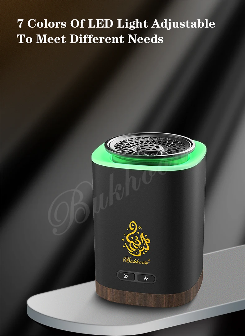 2023 New Arrival Oud Wood Bakhoor Arabic Led Electronic Incense Burner