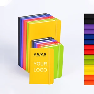 Enterprise Customized Gold Stamping logo Business Style Multi-color Notebook 12 Colors Optional Set PU Leather Elastic Strap