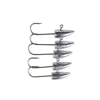 Factory OEM 1g 1.5g 2g 3g 10pcs/bag Rock Fish Bent Bulk Fishing Bullet Jig Head Hook – Metal Jig – view 2
