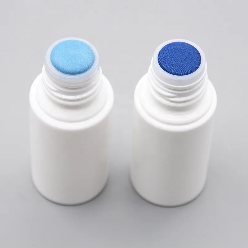 50ml HDPE Plastic Empty White Daubing Sponge Applicator Bingo Bottle With Screw Sponge Cap
