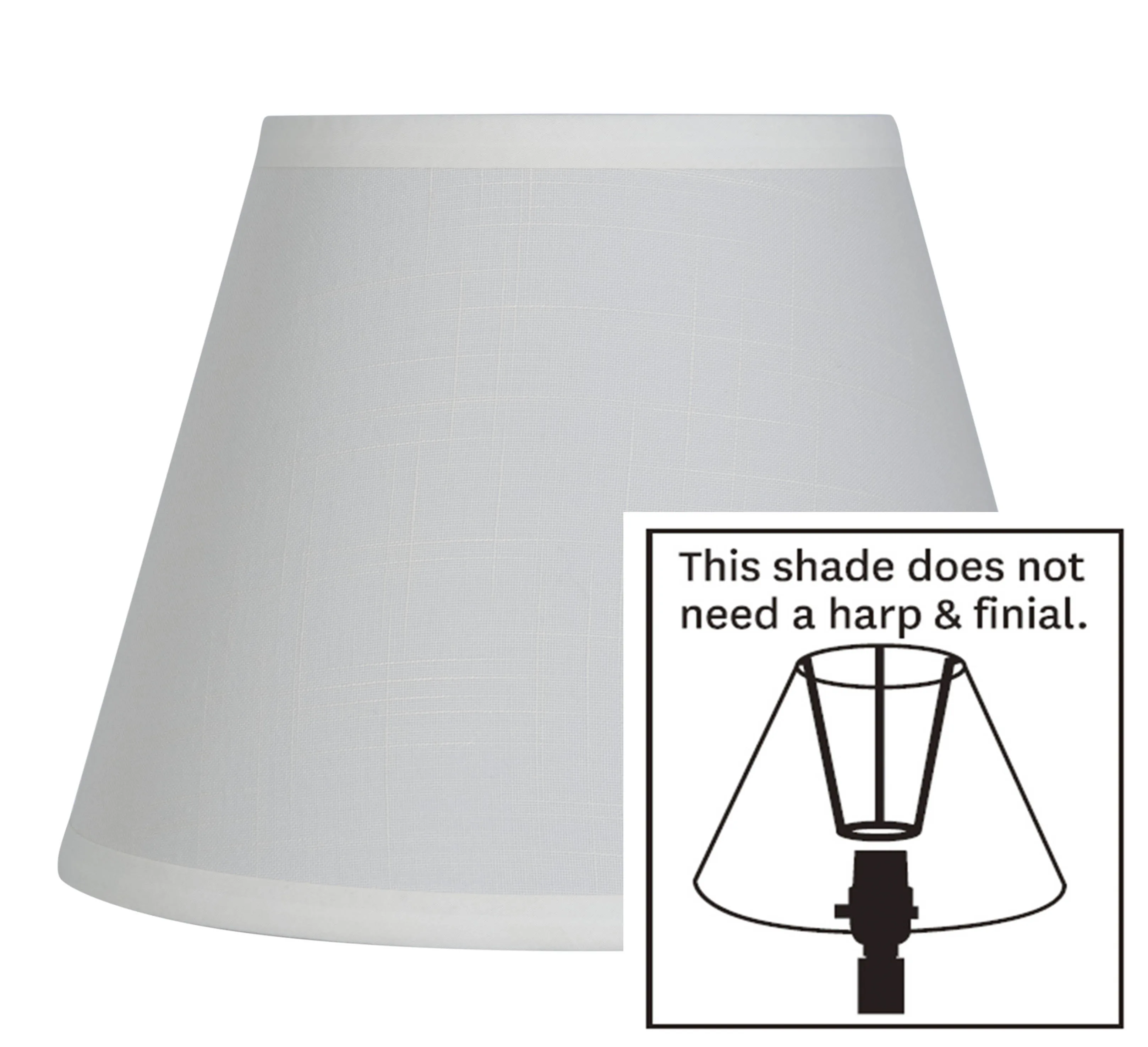 Discount White Linen Texture Fabric Lamp Shade Lampshades For Table