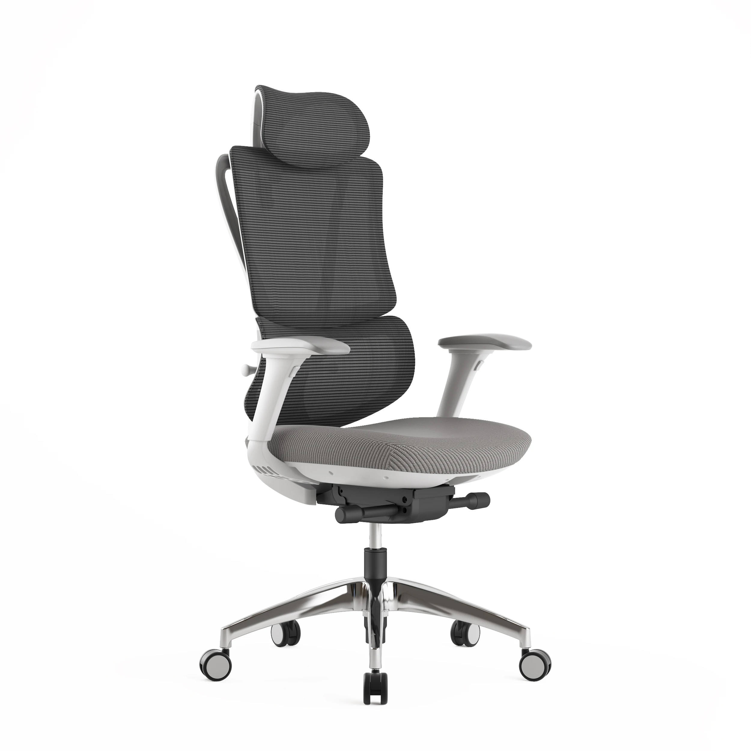 White High Back Functional Mesh Headrest Office Chair manufacture