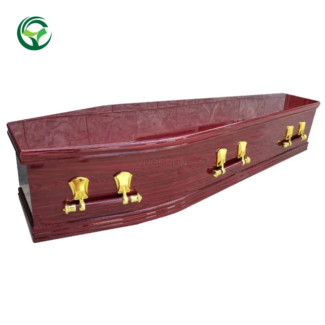 OEM Factory E0 Glue MDF HDF Chipboard with Redwood Paper Veneered UK Coffin Cheap Australia Funeral Glossy Coffin and Casket