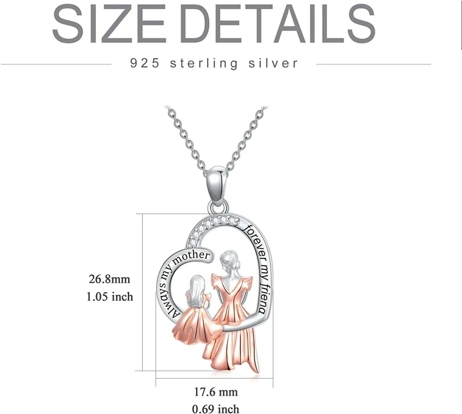 Fashion Design Sterling Silver Daughter Necklace From Mom Always My