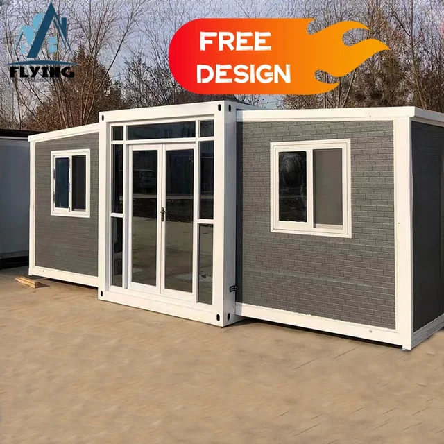 20-40ft Expandable Luxury Portable Container Villa Mobile Prefab House 2-3 Bedrooms for Home Hotel Office Made Sandwich Panel