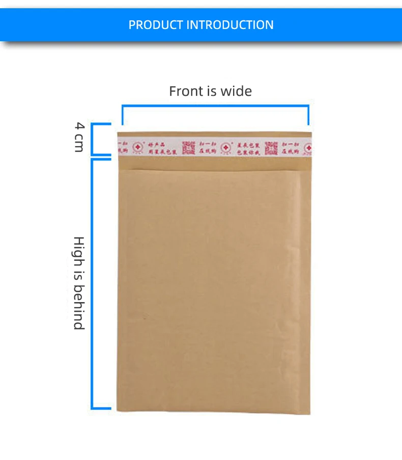 Factory Wholesale Kraft Paper Padded Envelope Compostable Natural Small