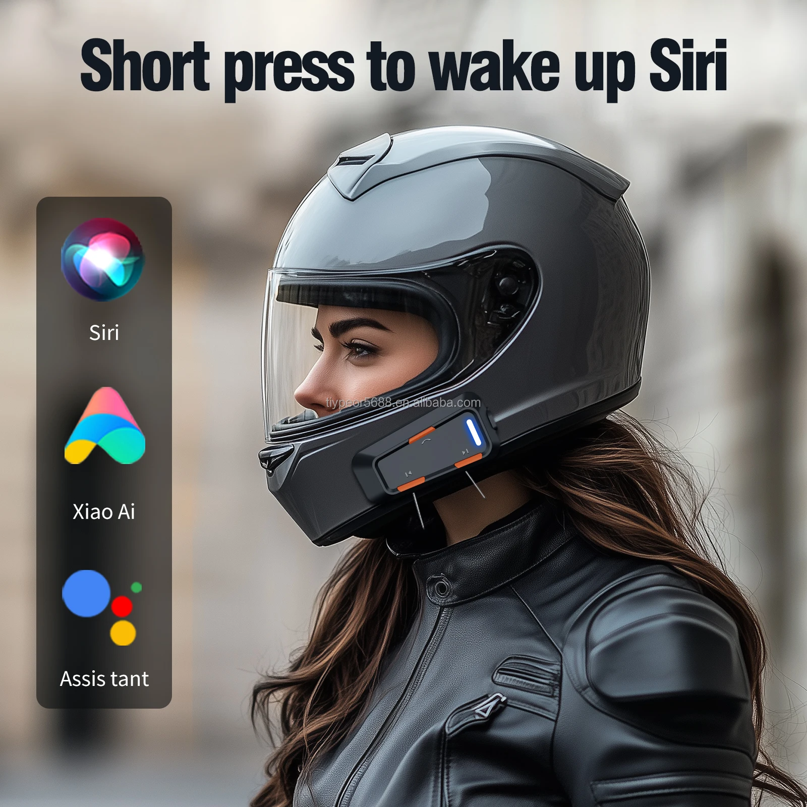 product tiypeor motorcycle noise reduction bluetooth intercom headphones helmet wireless headset with fm radio waterproof ipx5-4