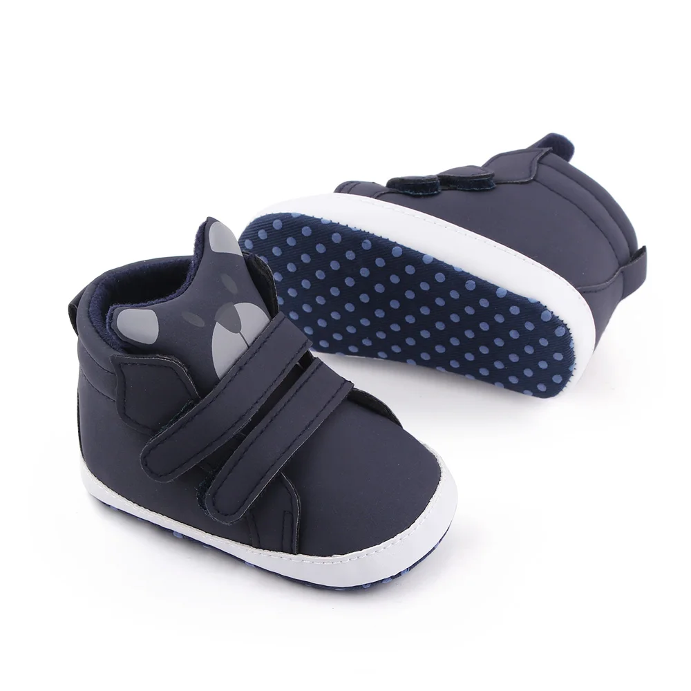 Spring and Autumn Baby Boys Indoor Soft Soled Cute Cartoon Animal Baby High Top Toddler Shoes manufacture