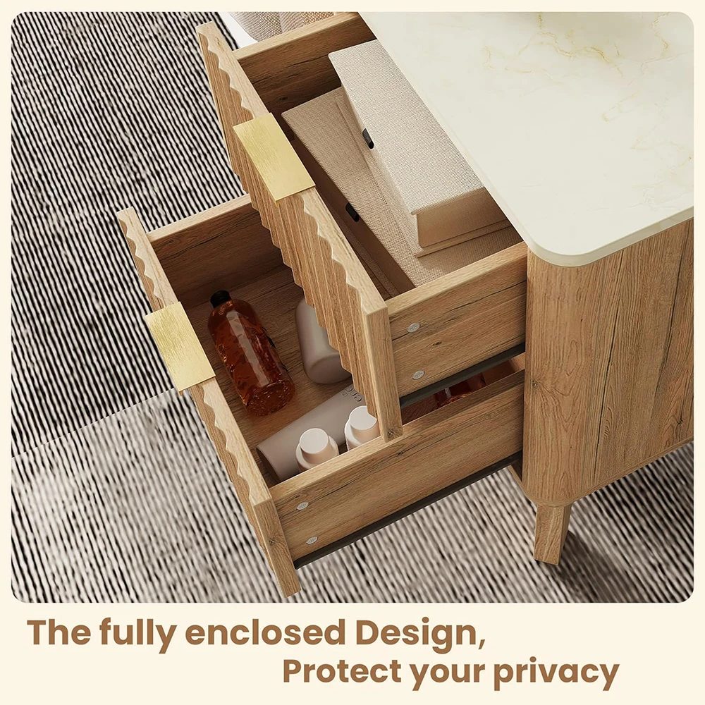 product modern nu deco end table wood top 2 storage drawers curved profile design bedroom furniture mh25866-2