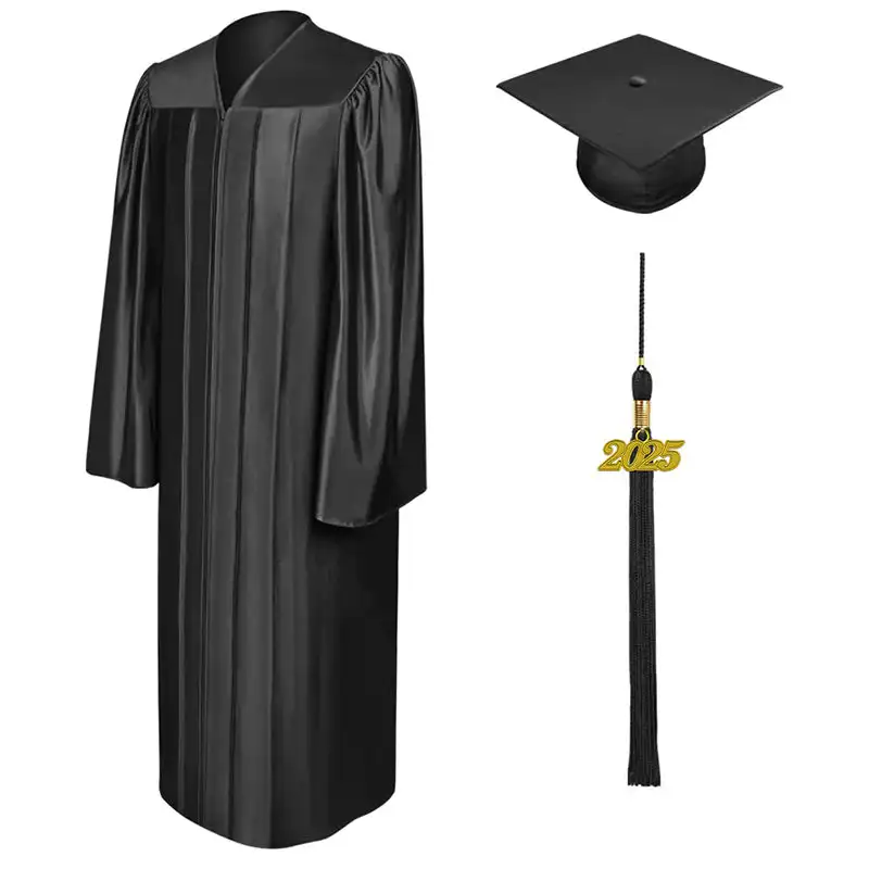 Wholesale Black Shiny Adult Graduation Gown Graduation Cap With Tassel High School Black Gown 2025 Robe University Dress| Alibaba.com Wholesale Black Shiny Adult Graduation Gown Graduation Cap With Tassel High School Black Gown 2025 Robe University Dress| Alibaba.com