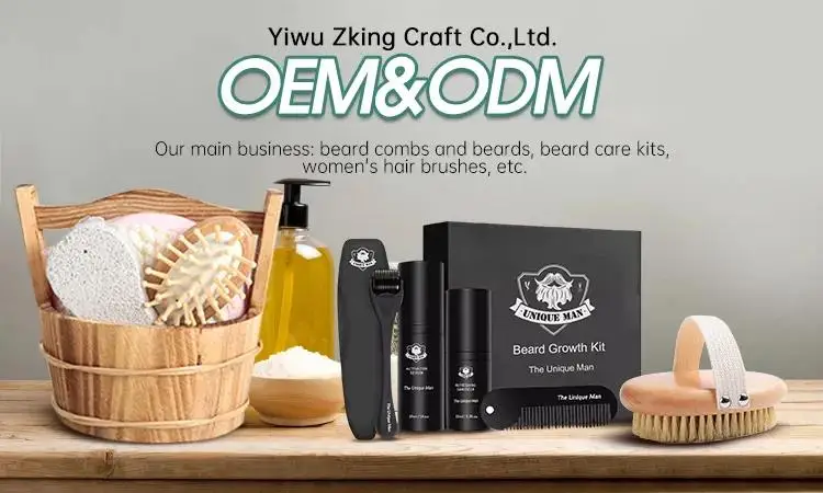 Beard growth kit private label with scissor custom logo brush beard growth kit oil balm for men beard growth kit