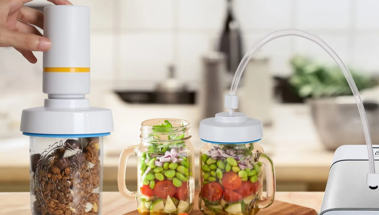 Cordless Glass Can Sealer Attachment Kit Handheld Electric Mason Jar