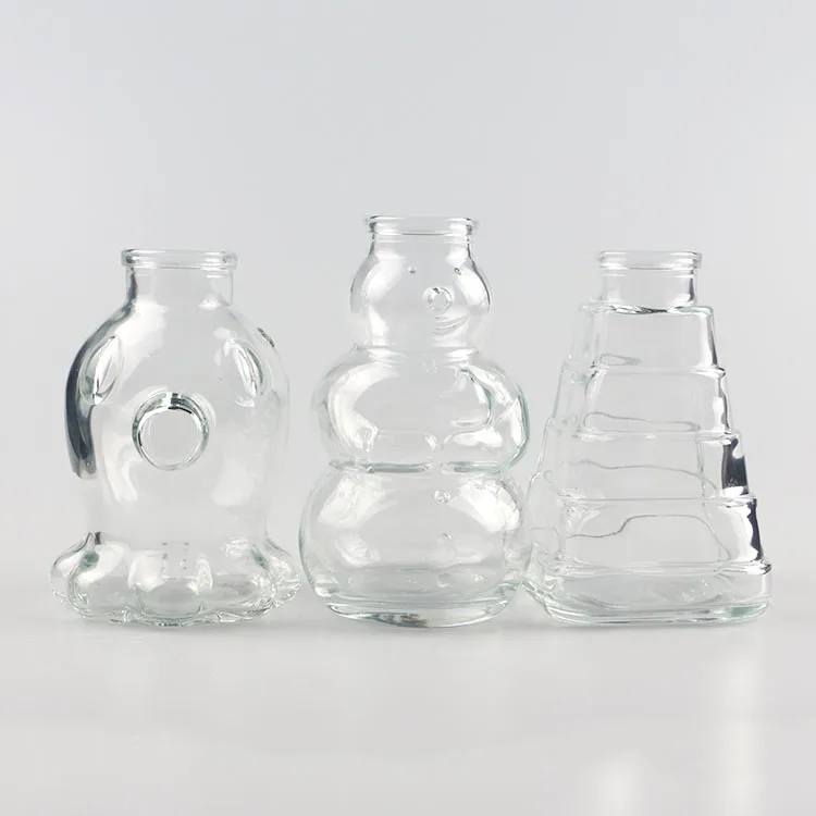 Gouveo – Set Di 6 Bottiglie Di Vetro Cubiche 250 Ml Con Incisione Ho Ho Ho E Tappo In Sughero. Bottiglie Vuote Per Natale, Ideali Per Liquori E Decorazioni. - 5