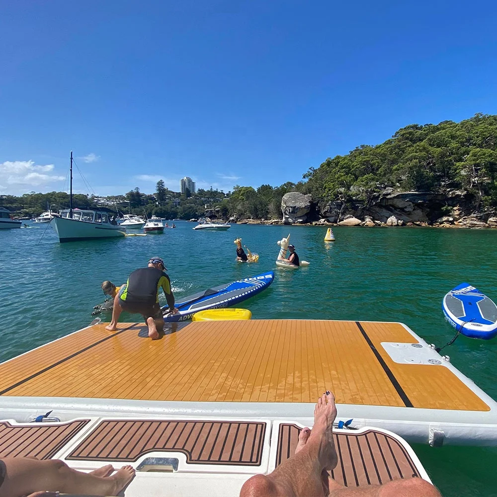 Inflatable Platform Tent Floating Island Jet Ski Dock Floats Leisure Swim Pool Boat Dock for Yacht