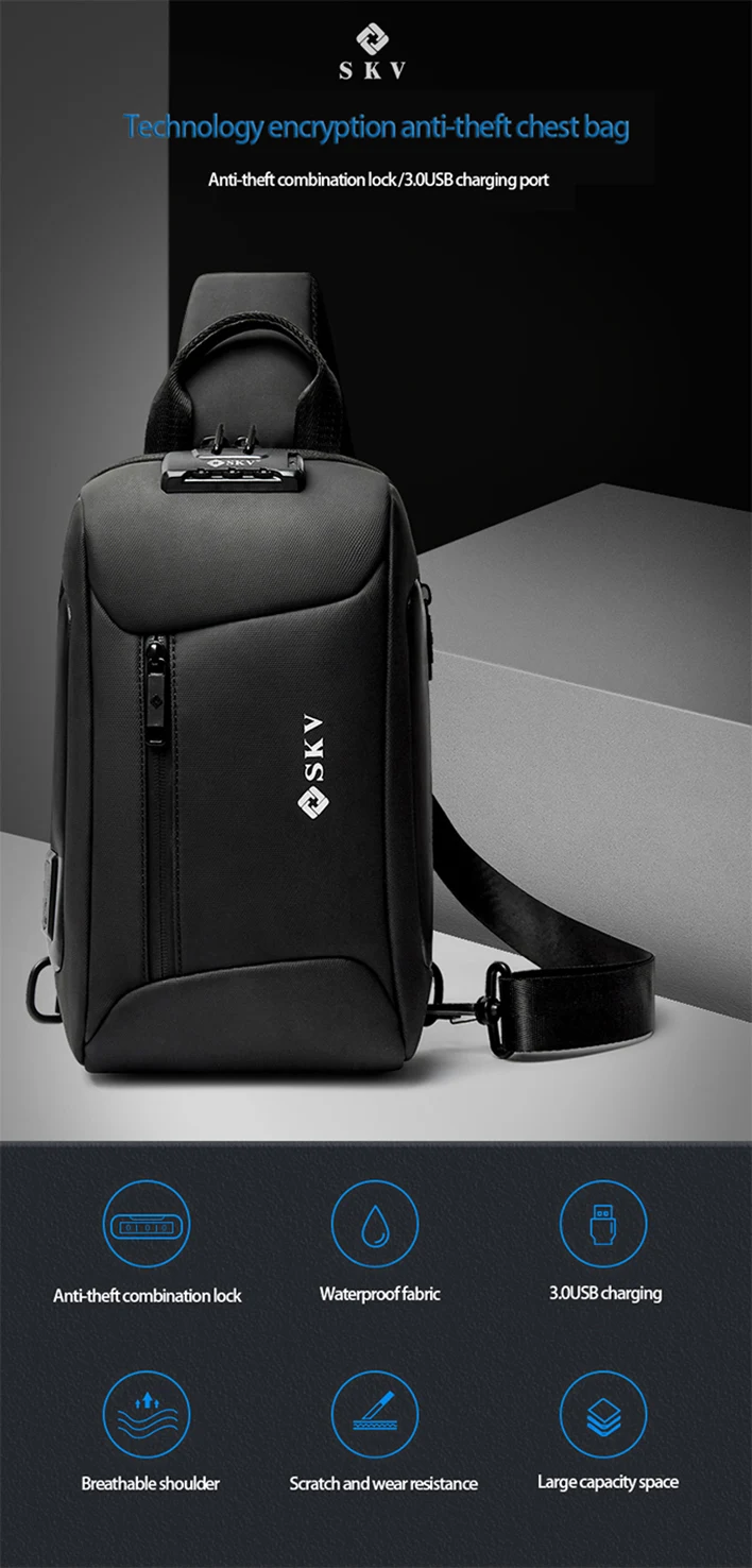 Casual Messengers Crossbody Bag Polyester Shoulder Usb Charger Sling