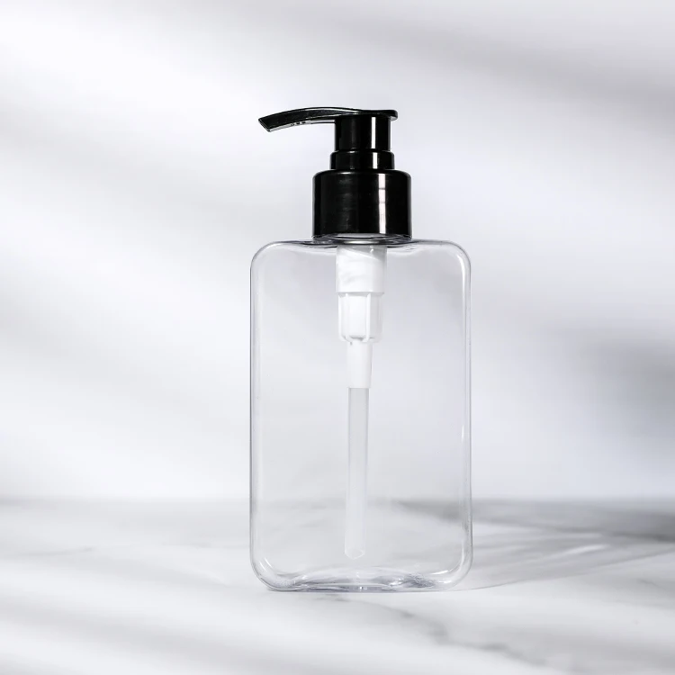 150ml Flat Square PET Plastic Pump Bottle Customized for Shampoo and Lotion with MOQ 10,000PCS