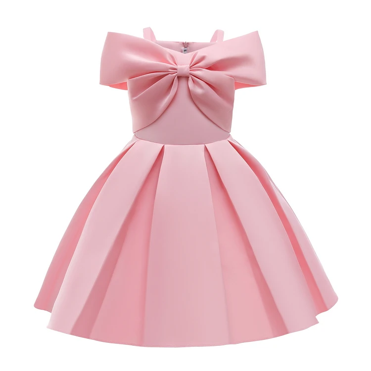 HDKZT2170 Pink Party Dress Birthday Baby Girl Outfit Elegant Princess  Flower Children Dresses Kids Girls' Wear Years