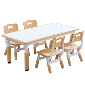 Wholesale Prices Art Painting Learning Kids Table with 4 Chair Plastic Suitable for Indoor Outdoor Toddler Table and Chair Set