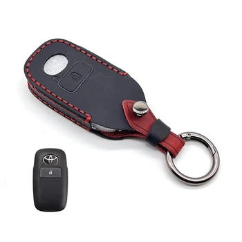 Car Key Cover for Toyota Perodua Yaris Ativ Raize Veloz Avanza Rush Daihatsu Genuine Leather Shell Keyring Case