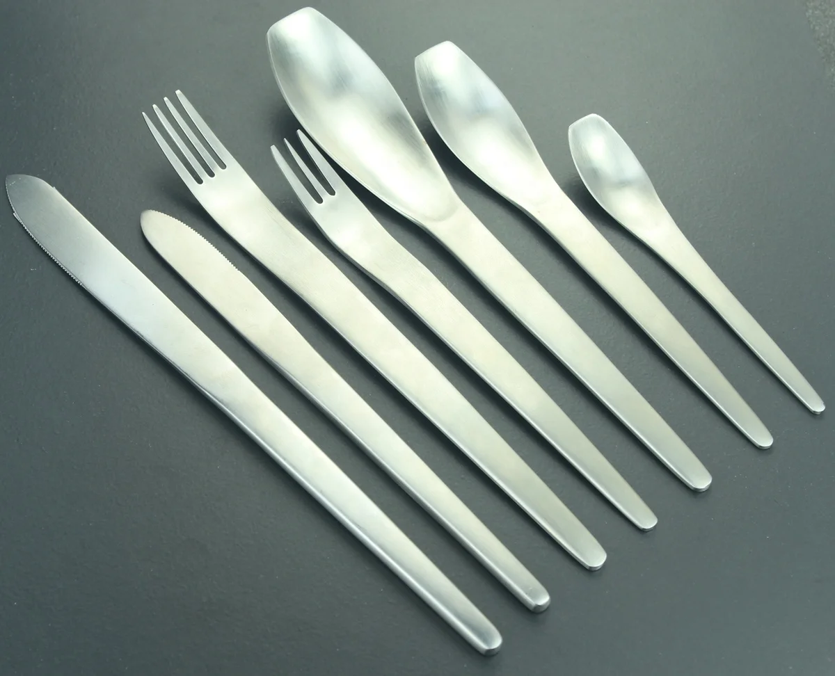 2021 New Simple Design Matte Stainless Steel Cutlery Satin Inox European Style Dining Knife Fork Spoon Set