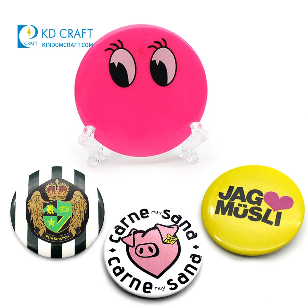 Popular Design Cheap Custom Metal Tin Tinplate logo Printed Fun Funny smiley Smile Face Pin Button Badge with Deluxe Clutch