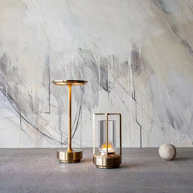 Restaurant Decorative Cordless Table Lamp Modern Luxury Rechargeable Portable Table Lamp Led Lantern
