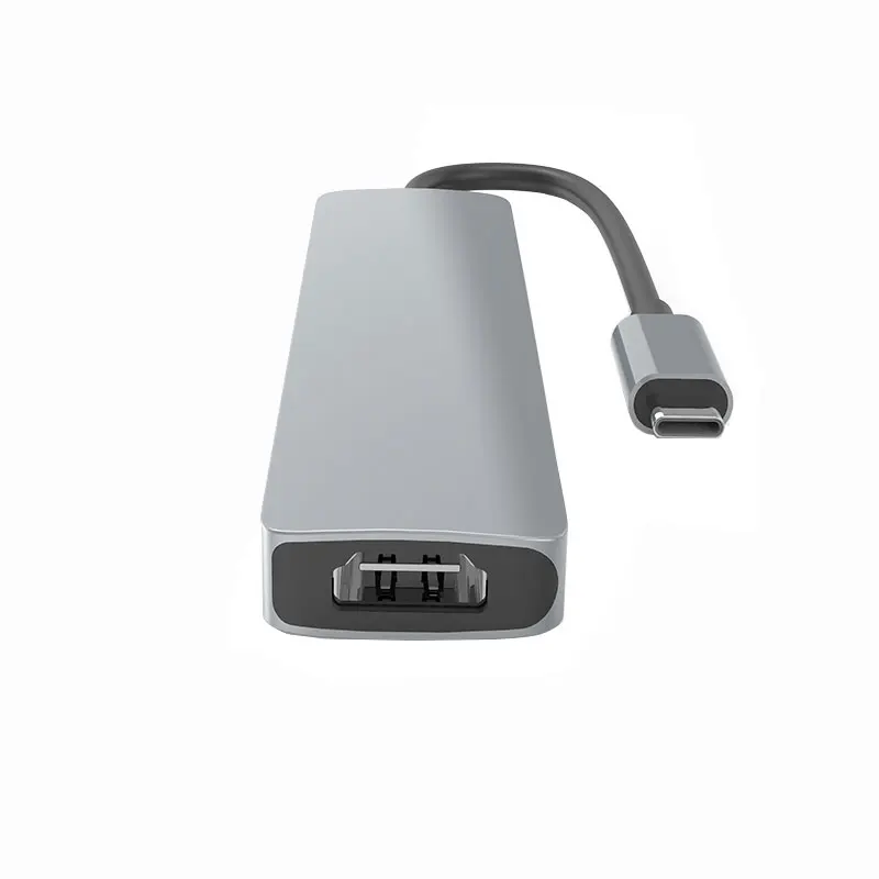 Адаптер USB C для USB-концентратора 6 в 1, концентратор типа C с 4K HDTV и портами USB 3,0 для передачи данных, 5 Гбит/с, слоты SD/TF, совместимый с MacBook