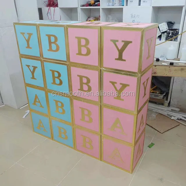 Uds. Cajas Para Baby Shower Con 26 Letras Caja De Globos Blancos Caja De  Decoración De Fiesta De Uso Muyoka Hogar