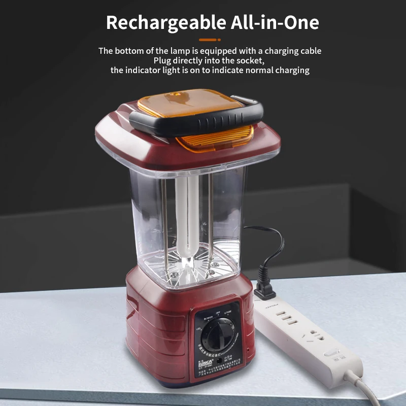 SUNCA SF-928AL Multi-function Rechargeable Emergency Lamp Portable Hand - Held Lantern Stand Outdoor Emergency Lamp