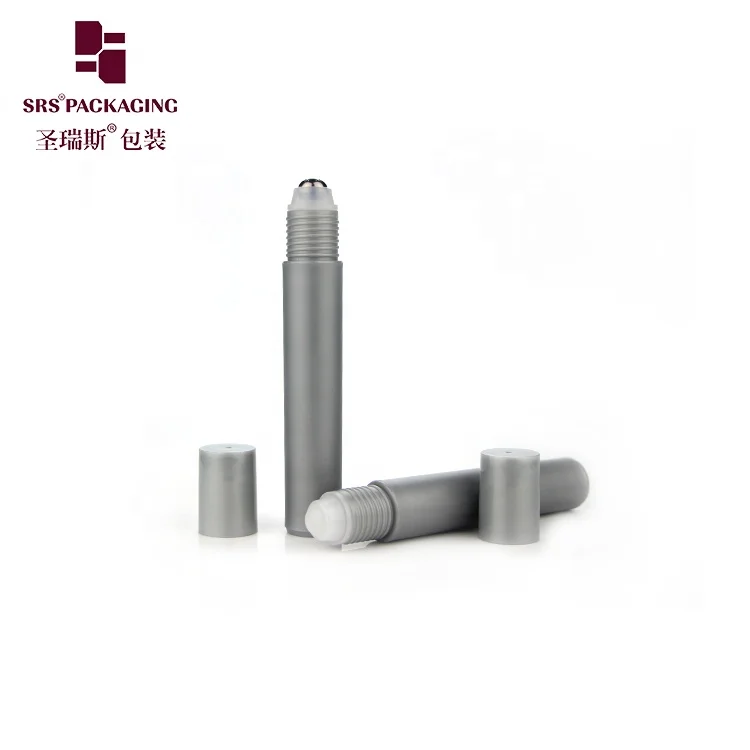 15ml PP Roll on Bottle Grey Color Bottle Grey Plastic Cap Stock Fast Delivery Steel Ball Empty Container