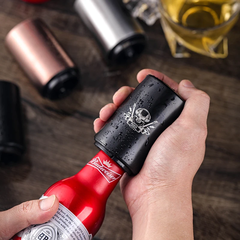 New Version Beer Opener With Magnetic Cap Catcher Abridor De Tapas Push Down Bottle Cap Opener Ouvre-Capsule Dopopener