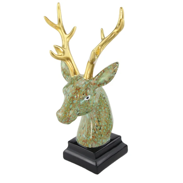 Indoor Decoration Animal Head Statue Artificial Resin Deer Head Ornament -  Buy Artificial Deer Head,Deer Head Ornament,Animal Head Statue Product on  