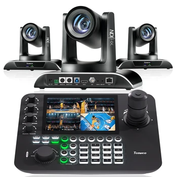 1 KB300PRO Keyboard Controller 3 Ptz Cameras VHD620A NDI Bundle koystick Controller 7" Preview LCD for church livestraming