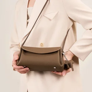 A-196 Women's High-End Mini Crossbody Bag New Trendy Summer Soft Genuine Leather Small Bag with Exquisite Cover Closure