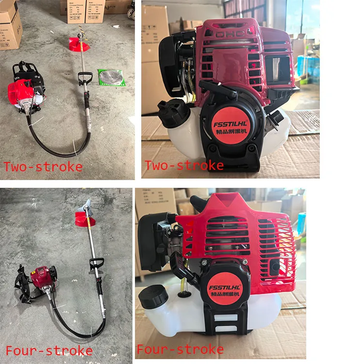 Household Multifunctional Backpack Four Stroke Petrol Manual Hand Push Brush Cutter Grass Trimming Machine for Sale