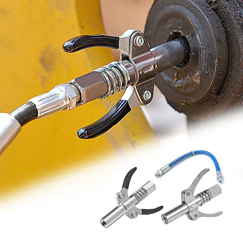 12000psi Professional High Pressure Double Handle Grease Gun Tool Joint
