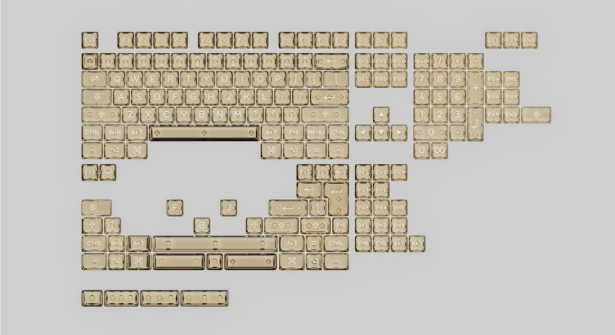 WS Kiss of the Sun Amber Keycaps - 170 PC Keycaps OSA Profile