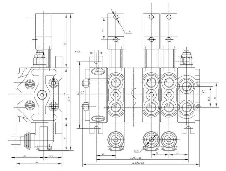 Dcv Series One-way Directional Control Valve with 40 L/Min Flow 350 Bar ...