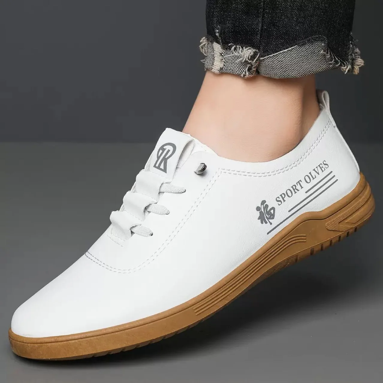 Casual Sneaker Golden Sneakers For Men Generic Men'S White,Gold