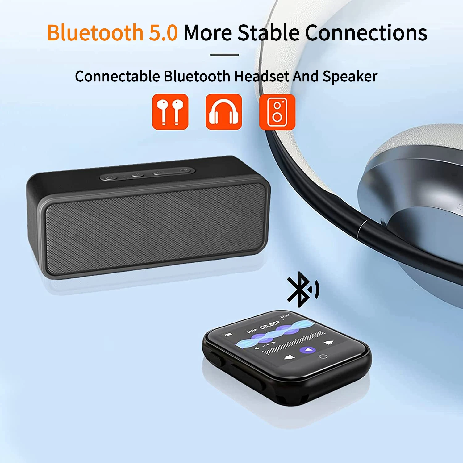 Ruizu M8 MP3 Watch Player Bluetooth Portable Sport High Sound Quality Music Downloading Health Tracking Audio Walkman MP3 Player