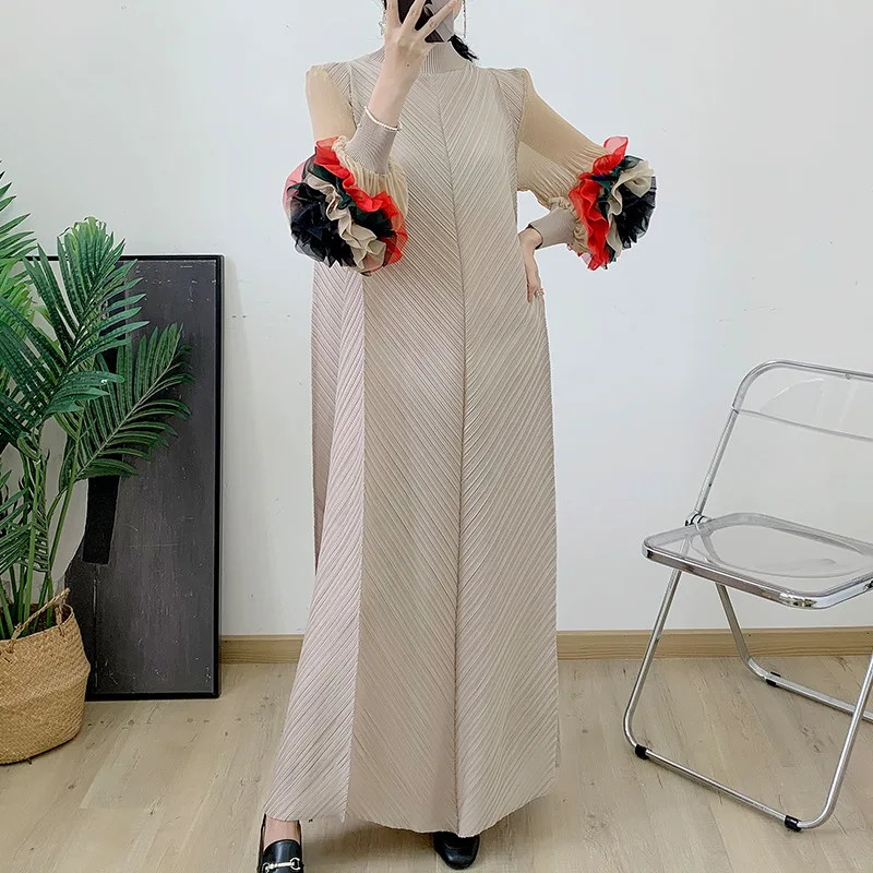Fashion Plus Size Pleated Elegant Dress Ladies New Design Loose Casual Long  Sleeve Red Banquet Party Dresses Women's Clothing| Alibaba.com