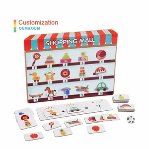 Fruit Supermarket Shopping Mall Math Learning Calculation Toy,Wooden Math Manipulative Number Educational Toy for Kids