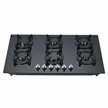 6 Burner built in gas hob glass top cooking gas cooktop with FFD euro gas stove for kitchen