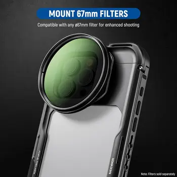 Neewer Pa074 67mm Filter Adapter Phone Cage 17mm Lens Backplate Phone Stabilizer 16 Pro Max Phone Cage detail image